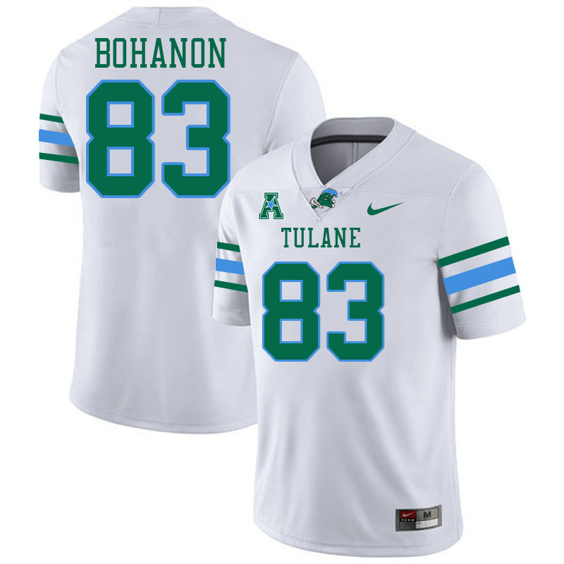 #83 Bryce Bohanon Tulane Green Wave Jersey College Football Uniforms,Apparels Stitched-White